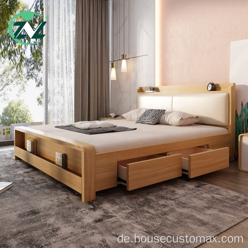 Hochklappbares Bett aus Holz mit Stauraum